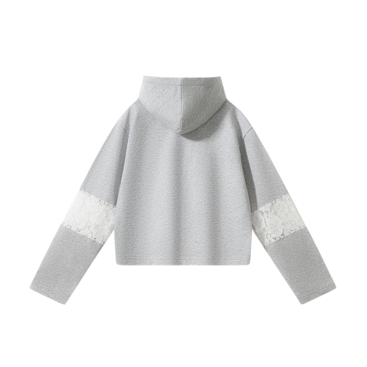 Lace Cutout Spliced Hooded Sweatshirt