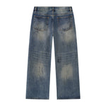 Vintage Washed Dirty Yellow Mud Wide Leg Jeans