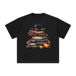 Halloween Book & Hat Graphic Tee-INNBLAC Fashion Apparel