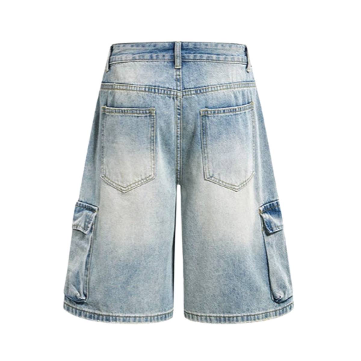 Wash Utility Pocket Denim Shorts