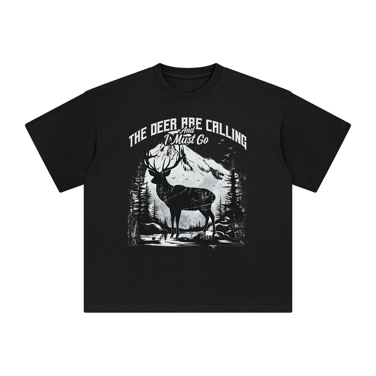 The Deer Are Calling And l Must Go Graphic Tee-INNBLAC Fashion Apparel