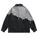 Street Hip-hop Distressed Patchwork Denim Jacket