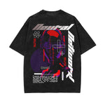 Neural Streetwear Brutalism Graphic Stone Wash Tee-INNBLAC Fashion Apparel