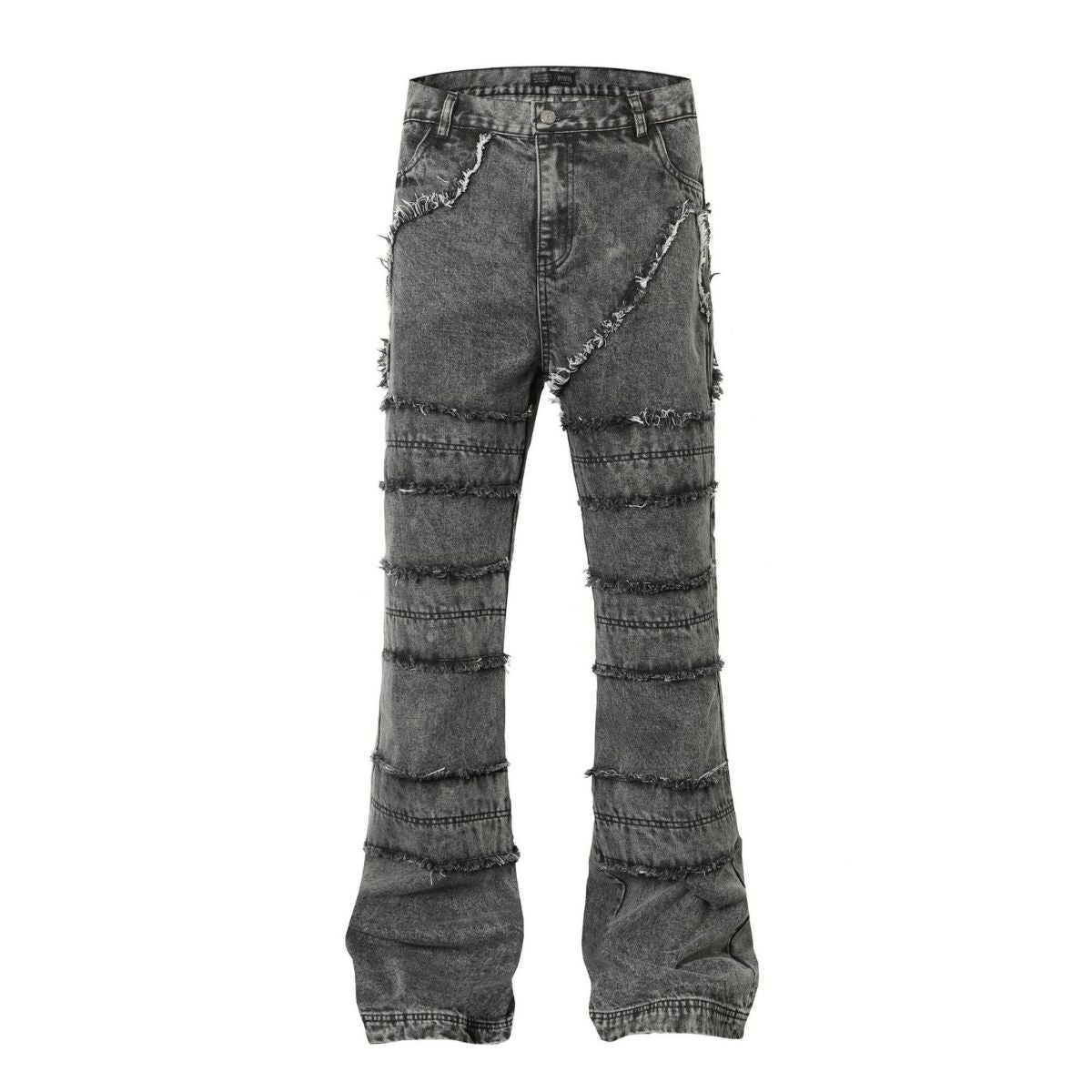Smoke Rise Trap Denim Raw Trim Flare Jeans