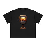Halloween Wine Cup Graphic Tee-INNBLAC Fashion Apparel