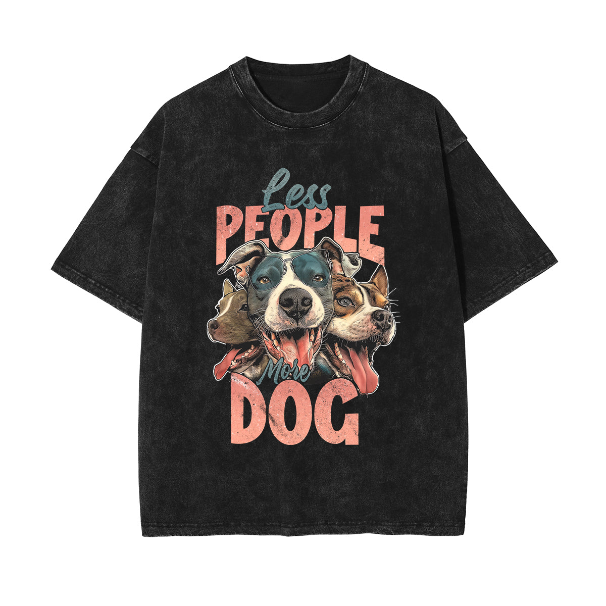 Cute Puppy Stone Wash Graphic Tee-INNBLAC Fashion Apparel
