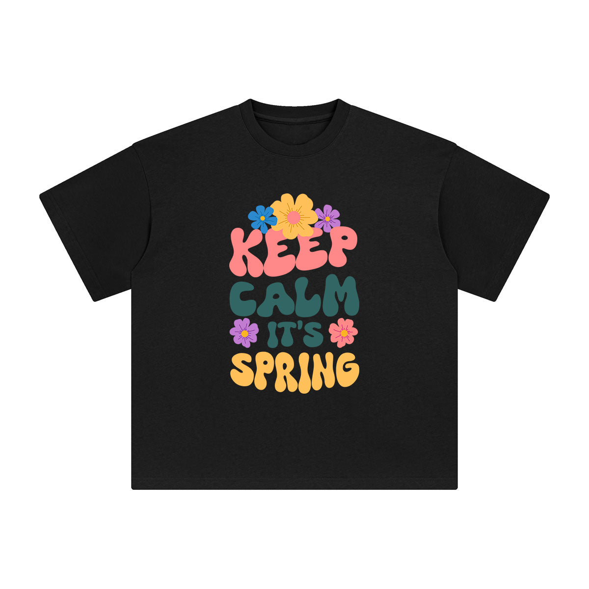 Keep Calm It's Spring Graphic Tee-INNBLAC Fashion Apparel
