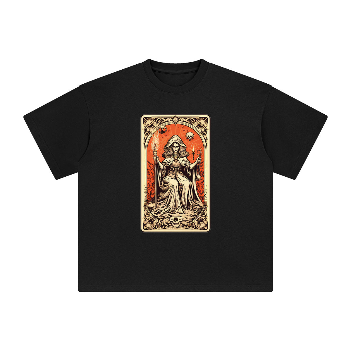 Boo Tarot Card Graphic Tee-INNBLAC Fashion Apparel