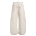 Pantalones de algodón con pierna ancha y color liso