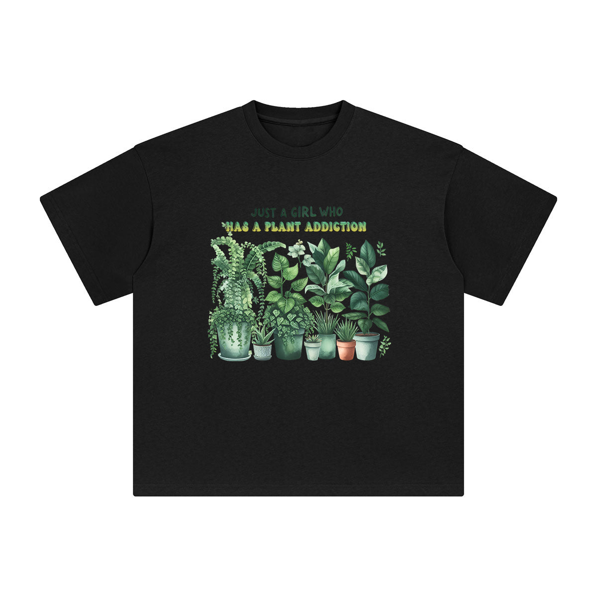 Quote & Potted Plants Graphic Tee-INNBLAC Fashion Apparel