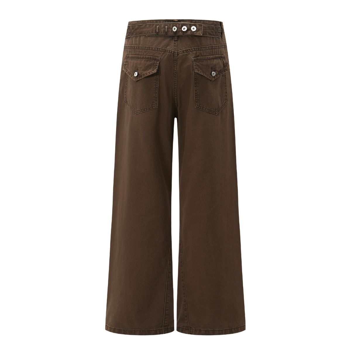 Relaxed Bootcut Pants With Reverse‑Pocket Washed‑Out Fade