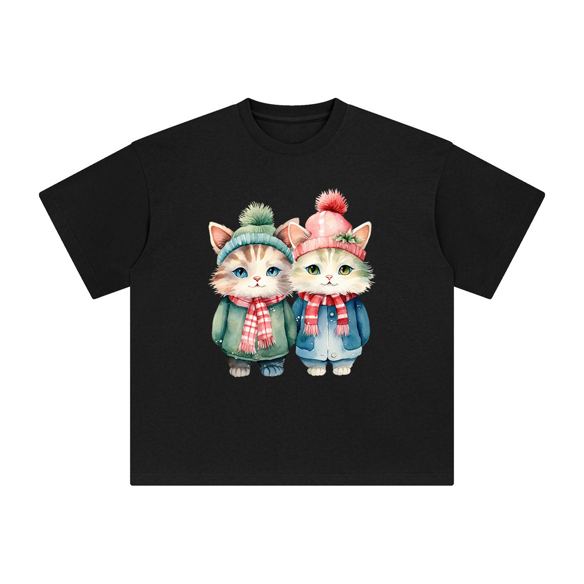 Christmas Cats Graphic Tee-INNBLAC Fashion Apparel