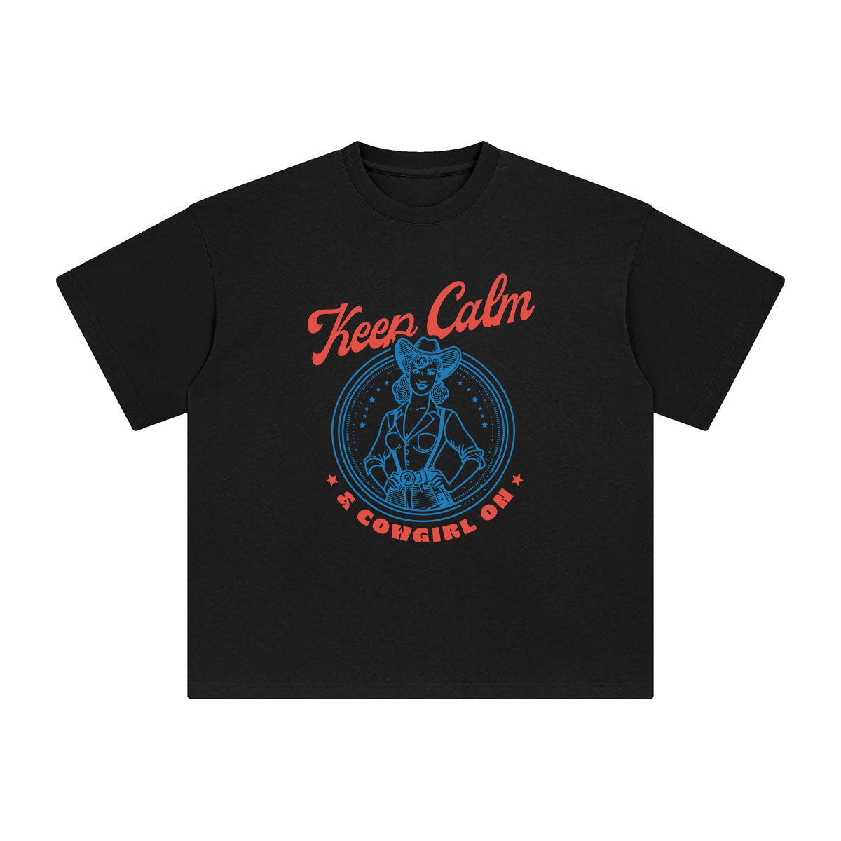Keep Calm & Cowgirl On Graphic Tee-INNBLAC Fashion Apparel