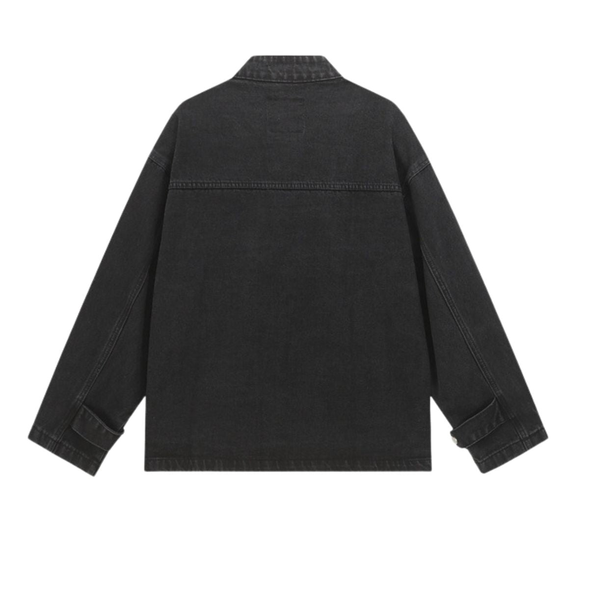 Heavy Washed Distressed Retro Simple Casual Denim Jacket