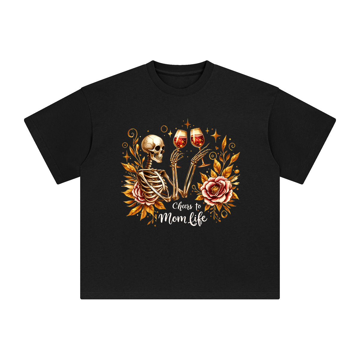 Cheers To Mom Life Graphic Tee-INNBLAC Fashion Apparel