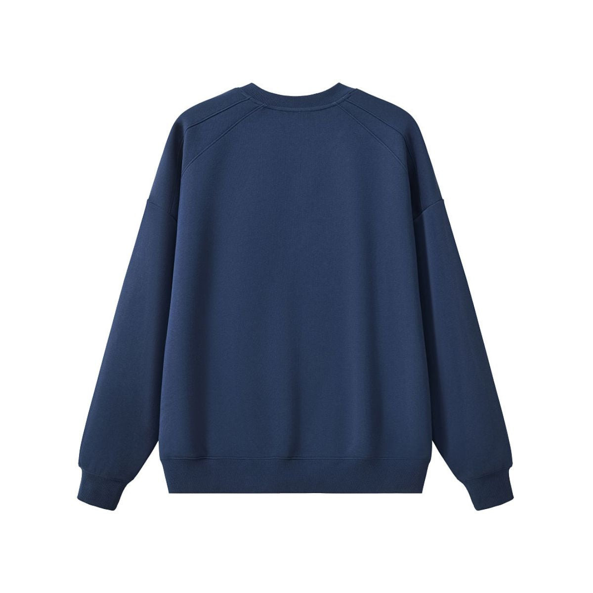 Drop‑Shoulder Spliced Cutaway Small V‑Neck Composite Crew Neck Sweatshirt