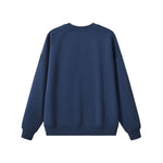 Drop‑Shoulder Spliced Cutaway Small V‑Neck Composite Crew Neck Sweatshirt