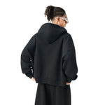 Full Zip-Up Boxy Fit Fleece Hoodie