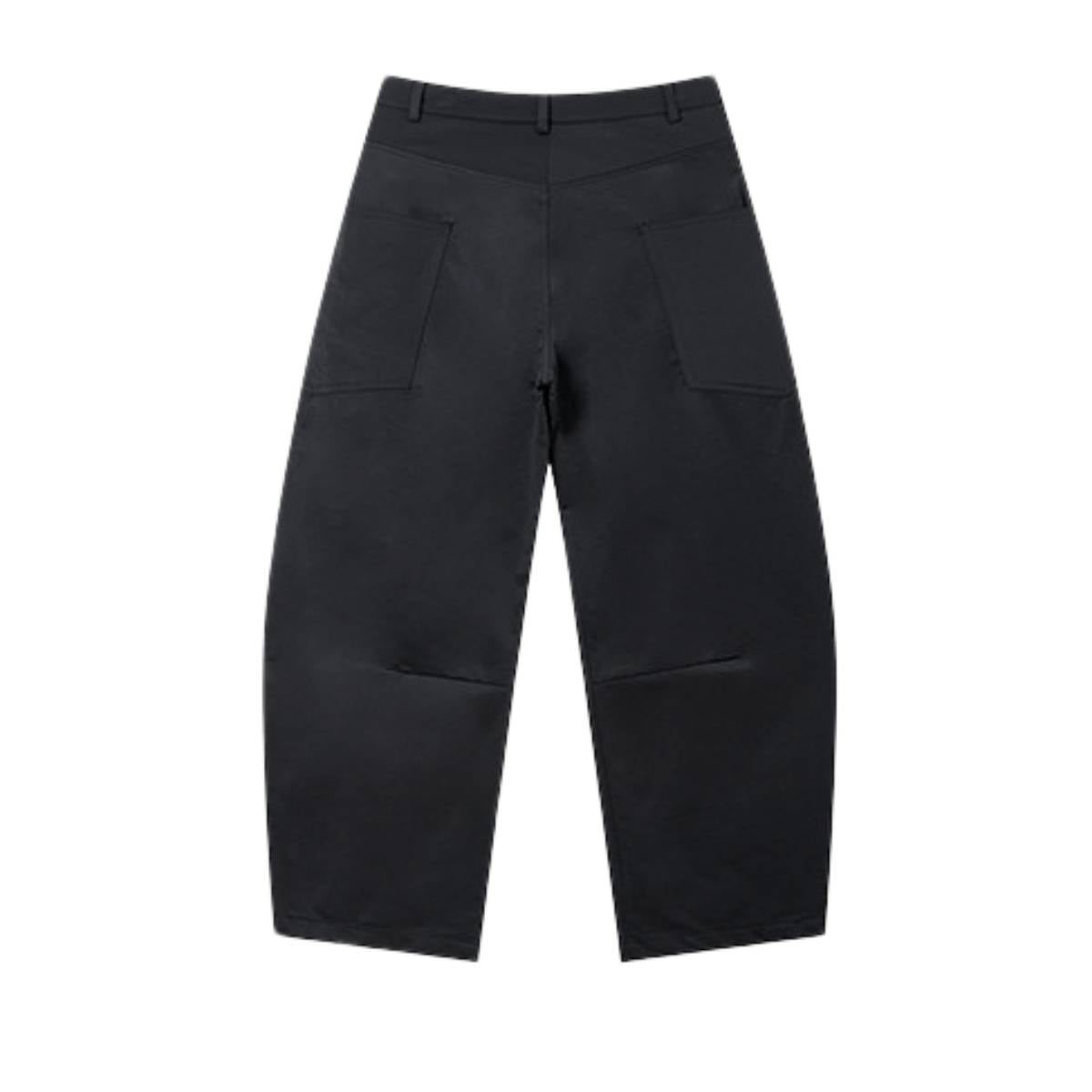 Pantalones de algodón con pierna ancha y color liso