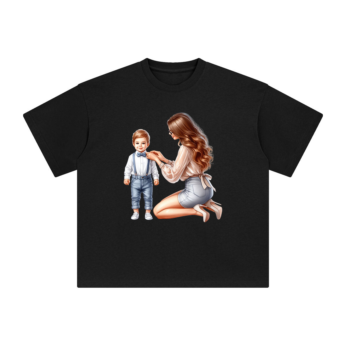Mom And Baby Boy Graphic Tee-INNBLAC Fashion Apparel