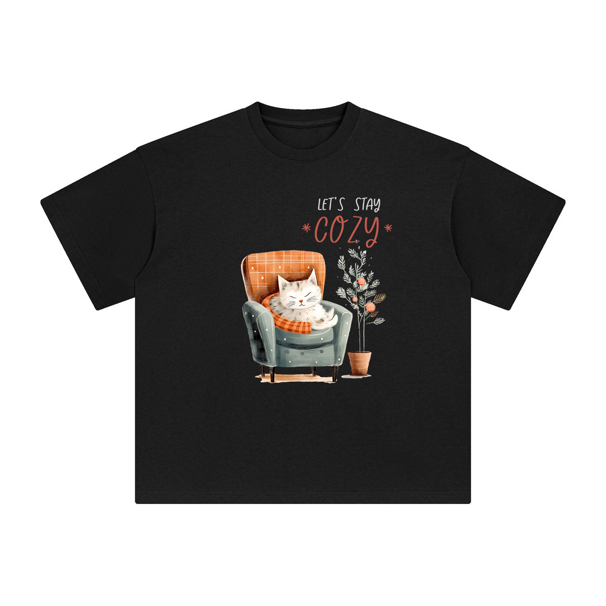 Let's Stay Cozy Graphic Tee-INNBLAC Fashion Apparel