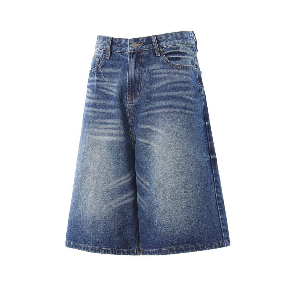 Vintage Washed Wide Leg Denim Shorts