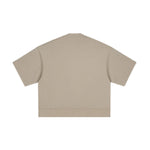 Relaxed Drop Shoulder Rib Hem BF Fit Casual Tee