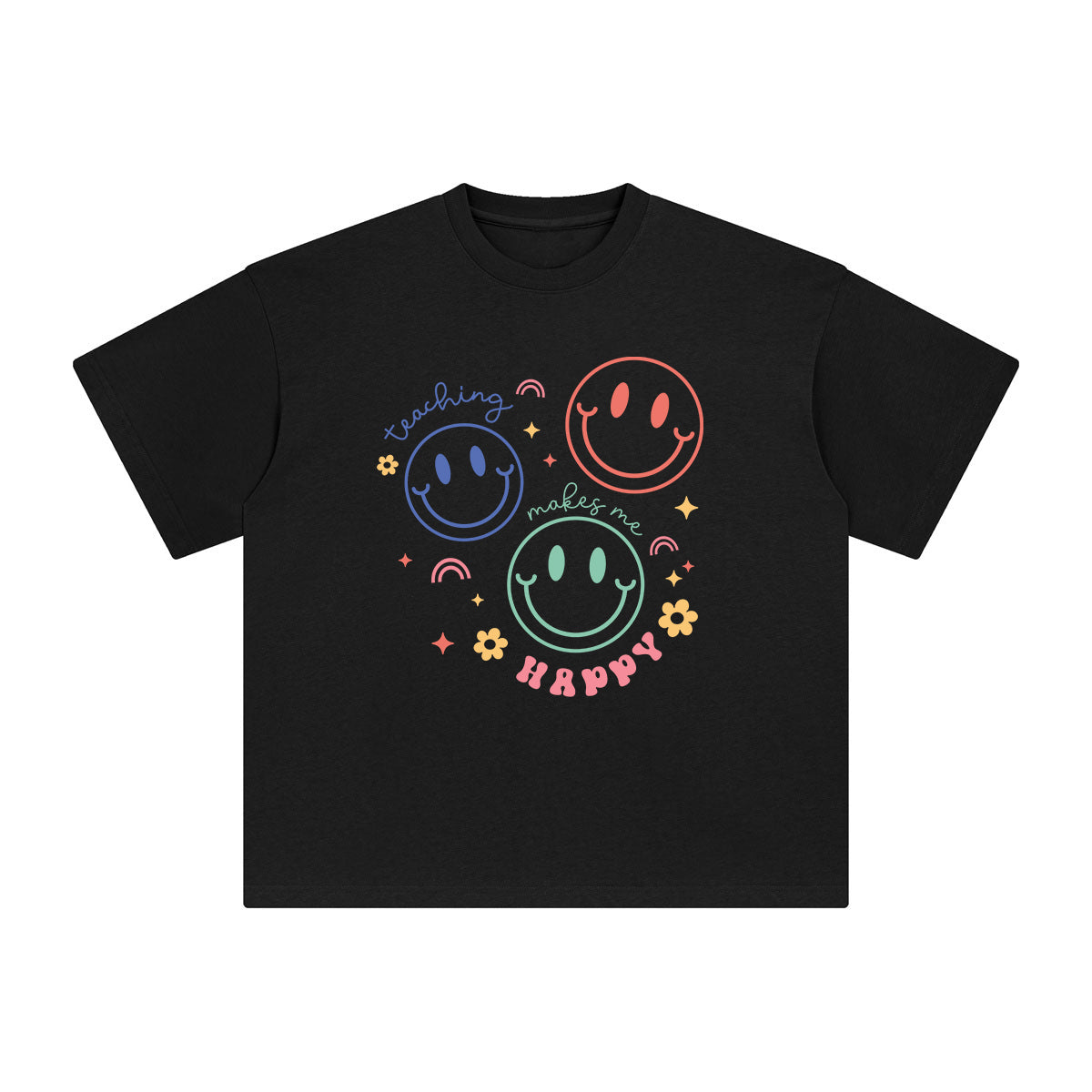 Teaching Makes Me Happy Graphic Tee-INNBLAC Fashion Apparel