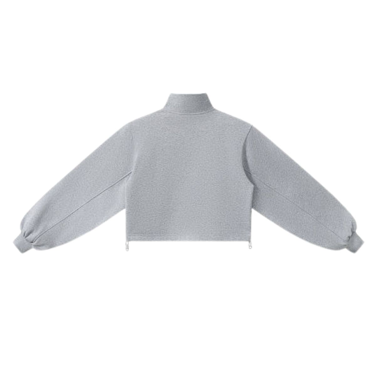 Preppy Style Half‑Zip Sport Sweatshirt With Adjustable Drawstring Hem