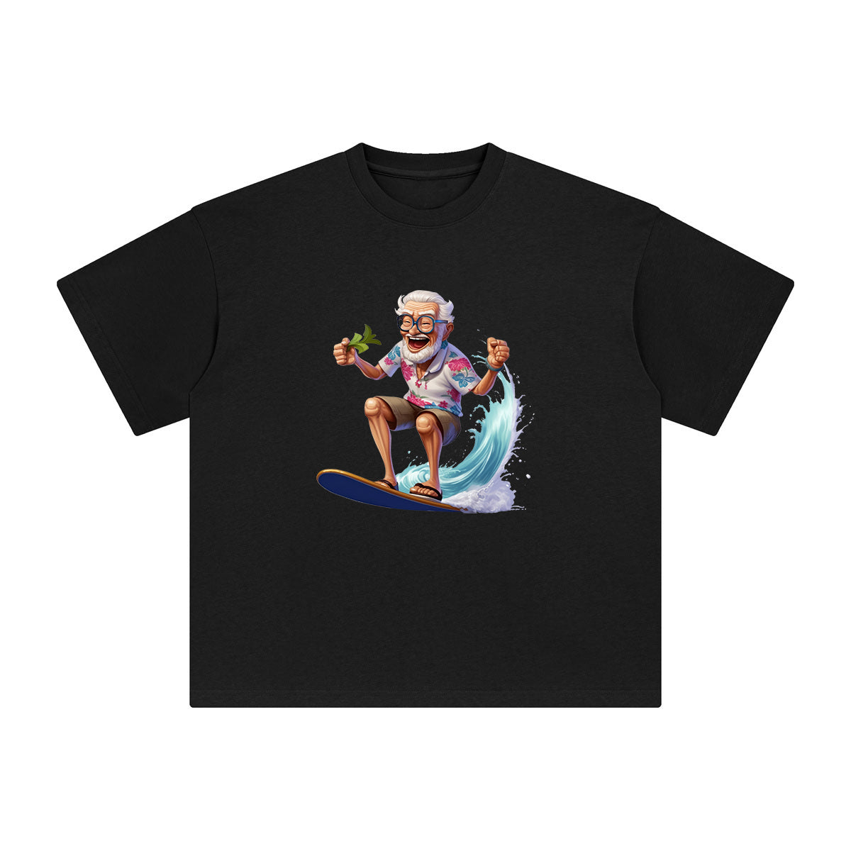 Grandpa Surfing Graphic Tee-INNBLAC Fashion Apparel
