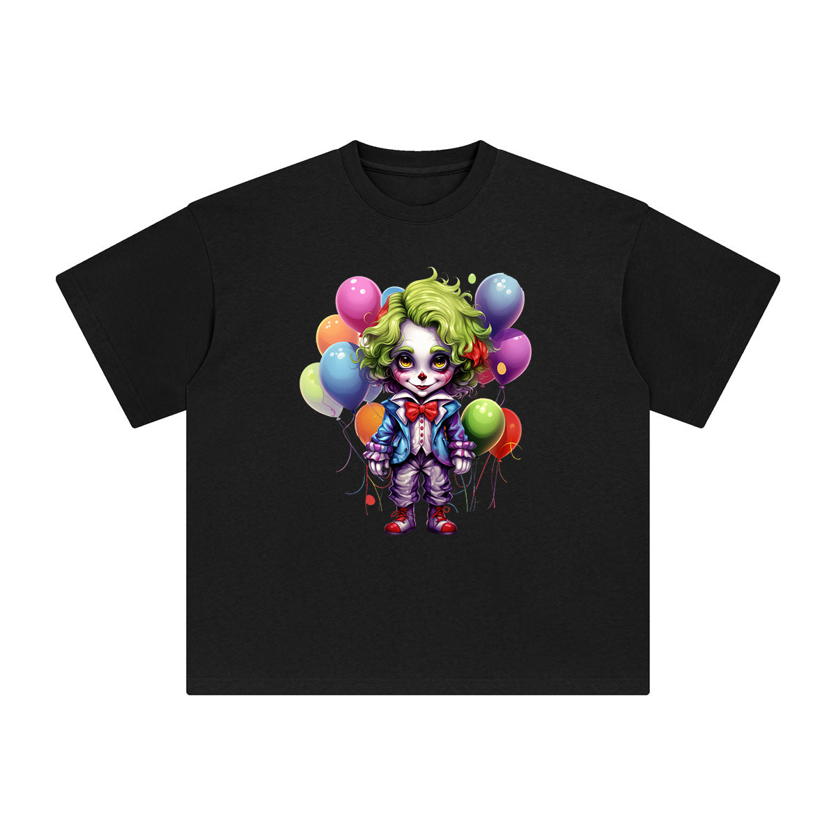 Halloween Clown Boy & Balloons Graphic Tee-INNBLAC Fashion Apparel