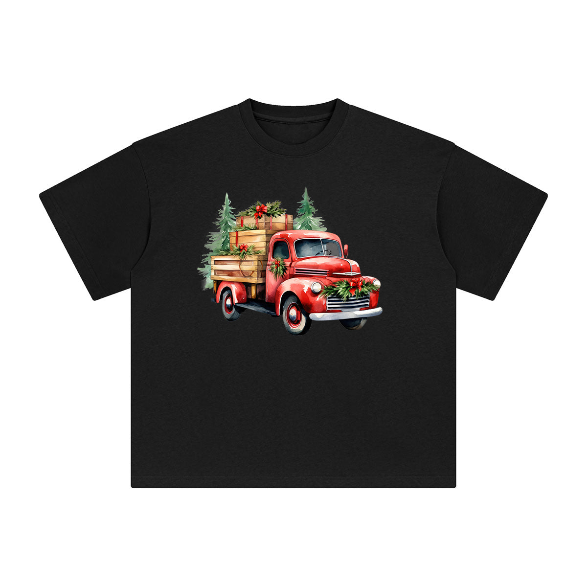 Vintage Christmas Truck Graphic Tee-INNBLAC Fashion Apparel
