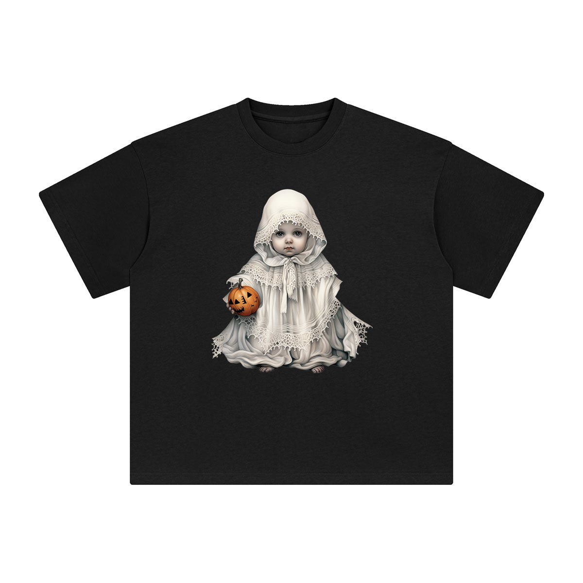Halloween Baby & Pumpkin Graphic Tee-INNBLAC Fashion Apparel