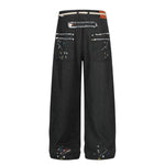 Vintage Patchwork Paint Splatter Wide Leg Jeans