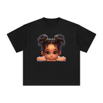 Peeking Boo Girl Graphic Tee-INNBLAC Fashion Apparel