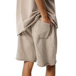 Stone-Wash Raw-Hem Shorts