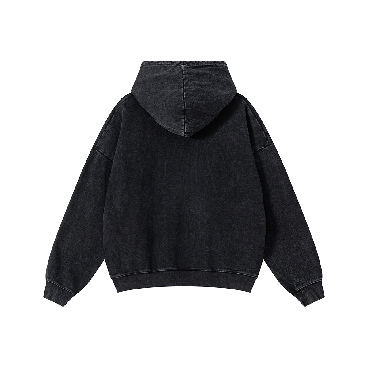 Heavyweight Washed Cotton Zip-Up Hoodie