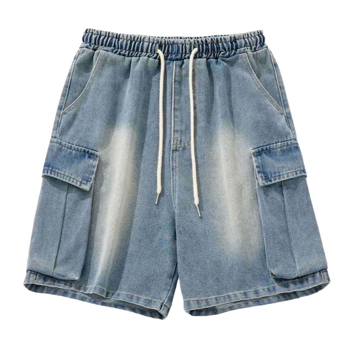 Men's Vintage Y2K Elastic Back Waistband Baggy Denim Shorts