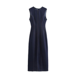 Women's Sleeveless Bodycon Maxi Denim Dress