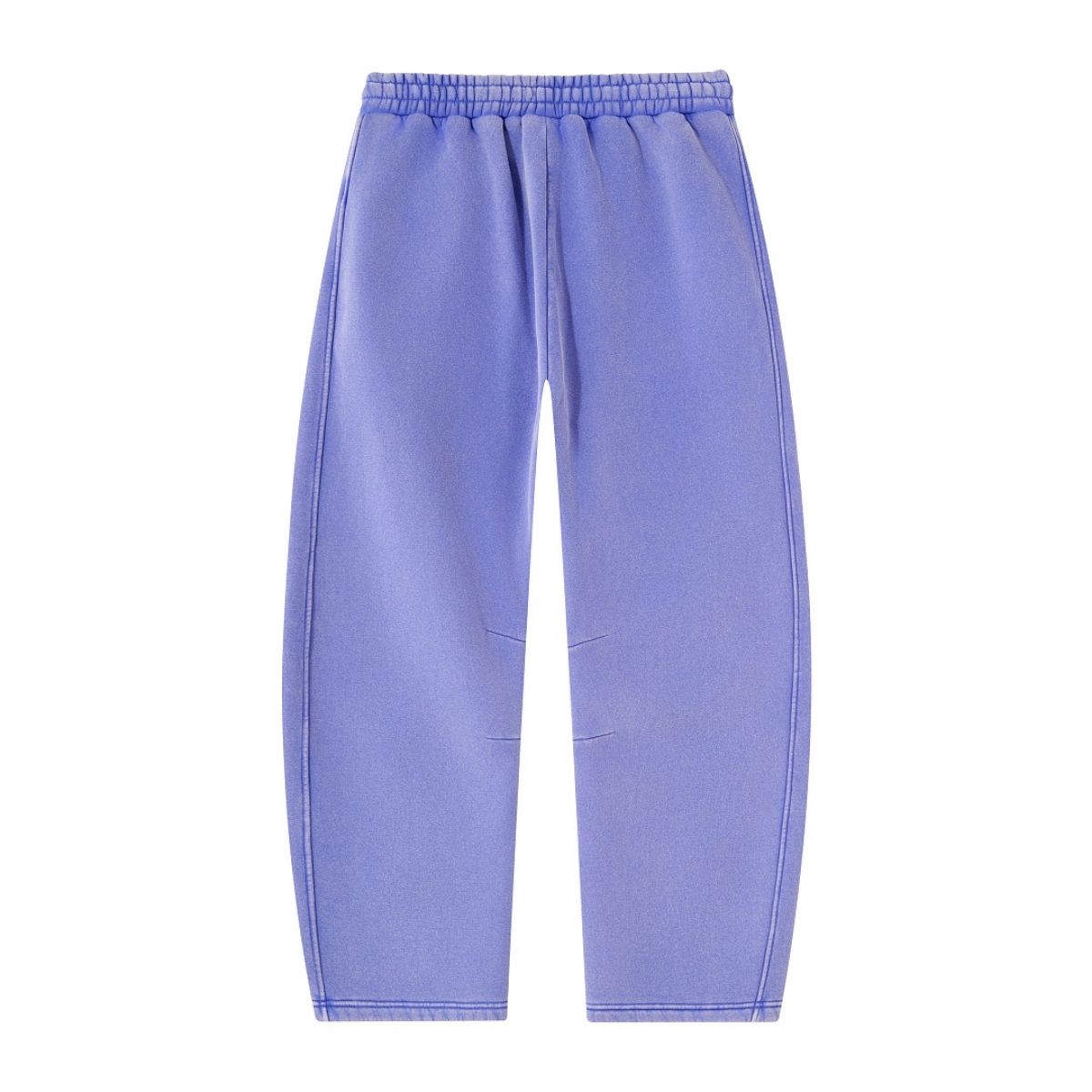 Vintage Washed Fleece‑Lined Elastic Waist Curved Leg Pants