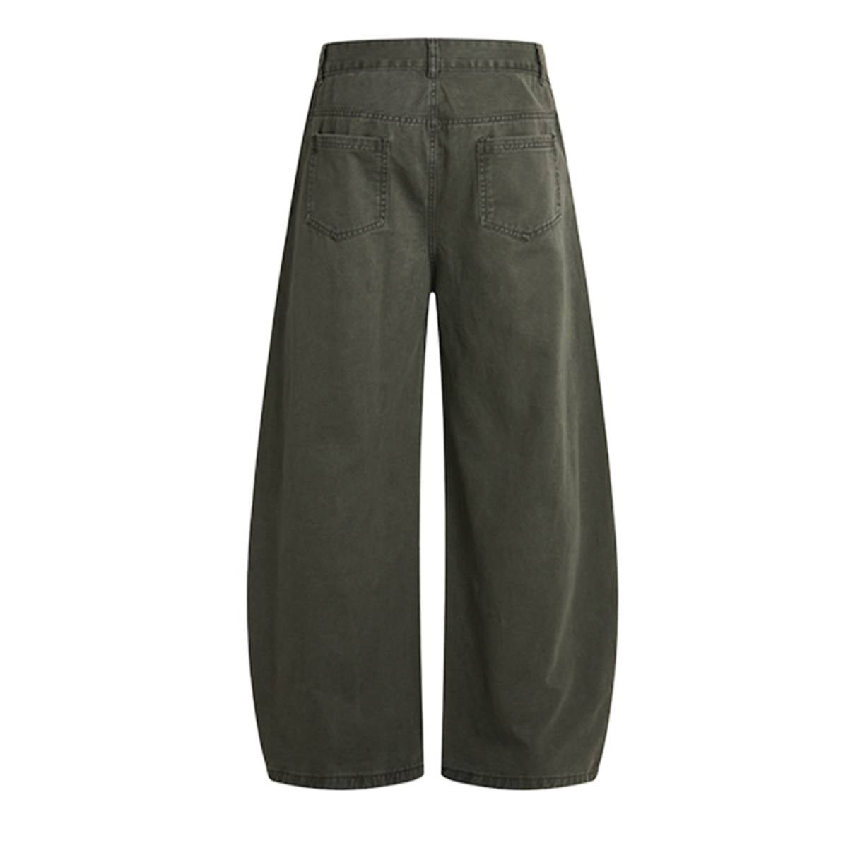 Vintage Washed Curved-Leg Trousers