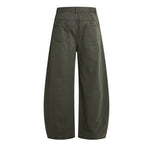 Vintage Washed Curved-Leg Trousers