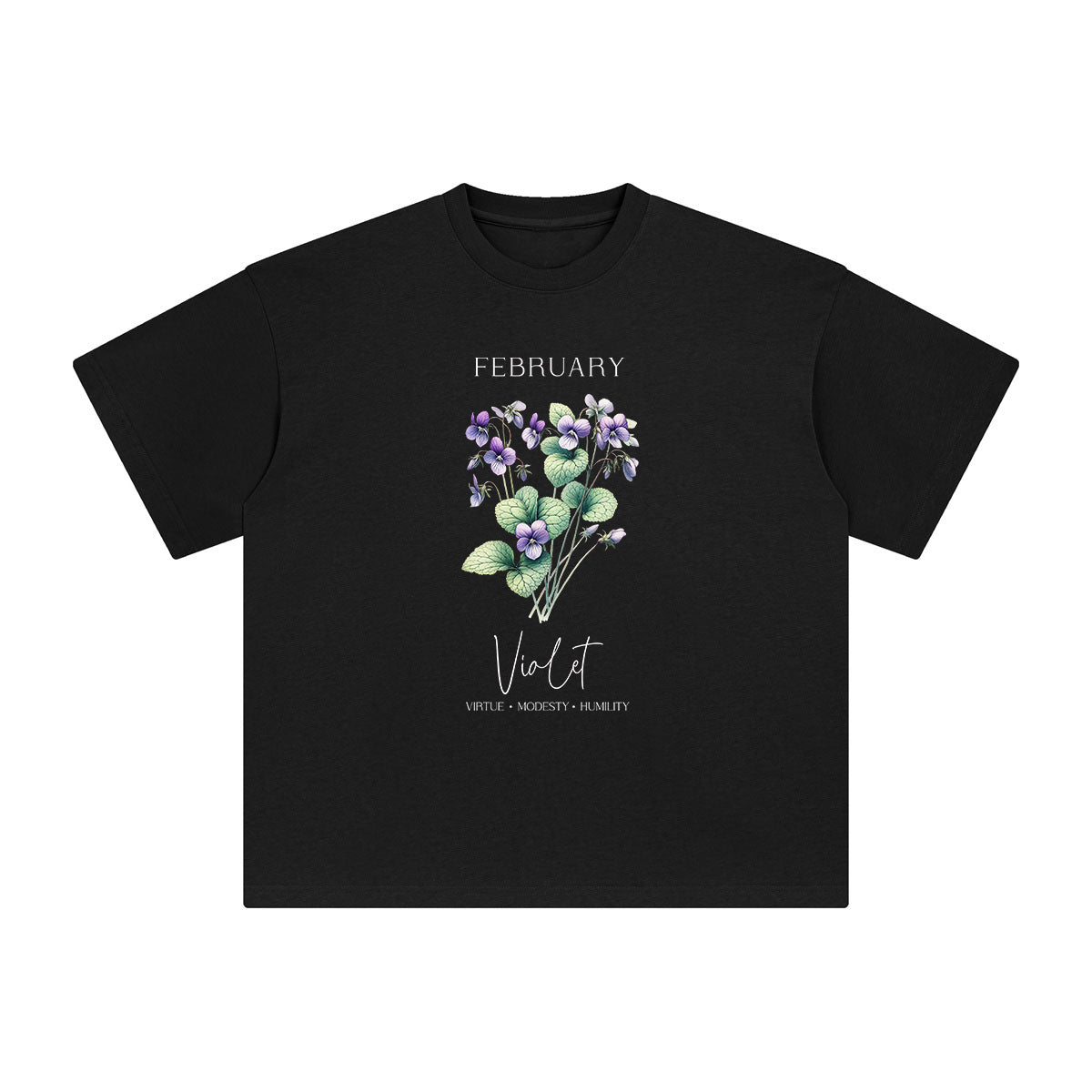 Violet Flowers Graphic Tee-INNBLAC Fashion Apparel