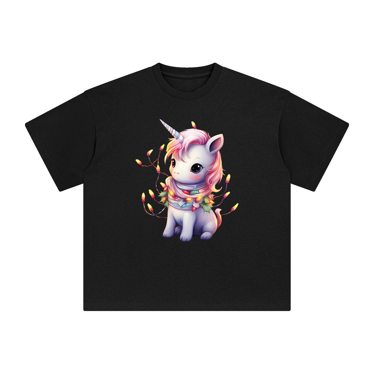 Pastel Christmas Baby Unicorn Graphic Tee-INNBLAC Fashion Apparel