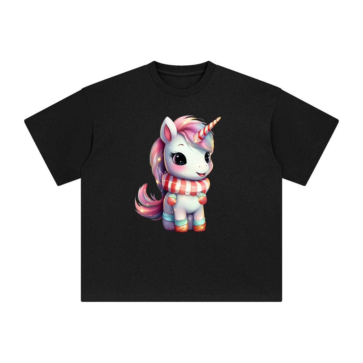 Pastel Christmas Baby Unicorn Graphic Tee-INNBLAC Fashion Apparel