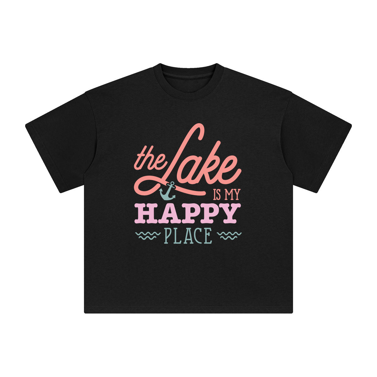The Lake Is My Happy Place Graphic Tee-INNBLAC Fashion Apparel