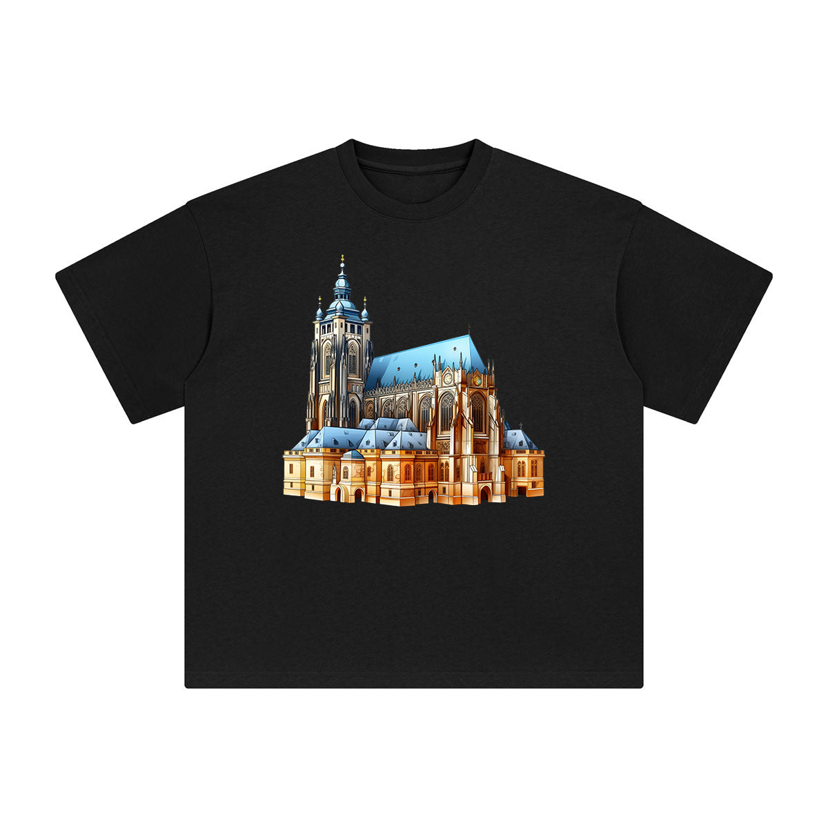 Prague Castle Graphic Tee-INNBLAC Fashion Apparel