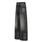 Vintage Washed Wide Leg Lightning Whisker Jeans
