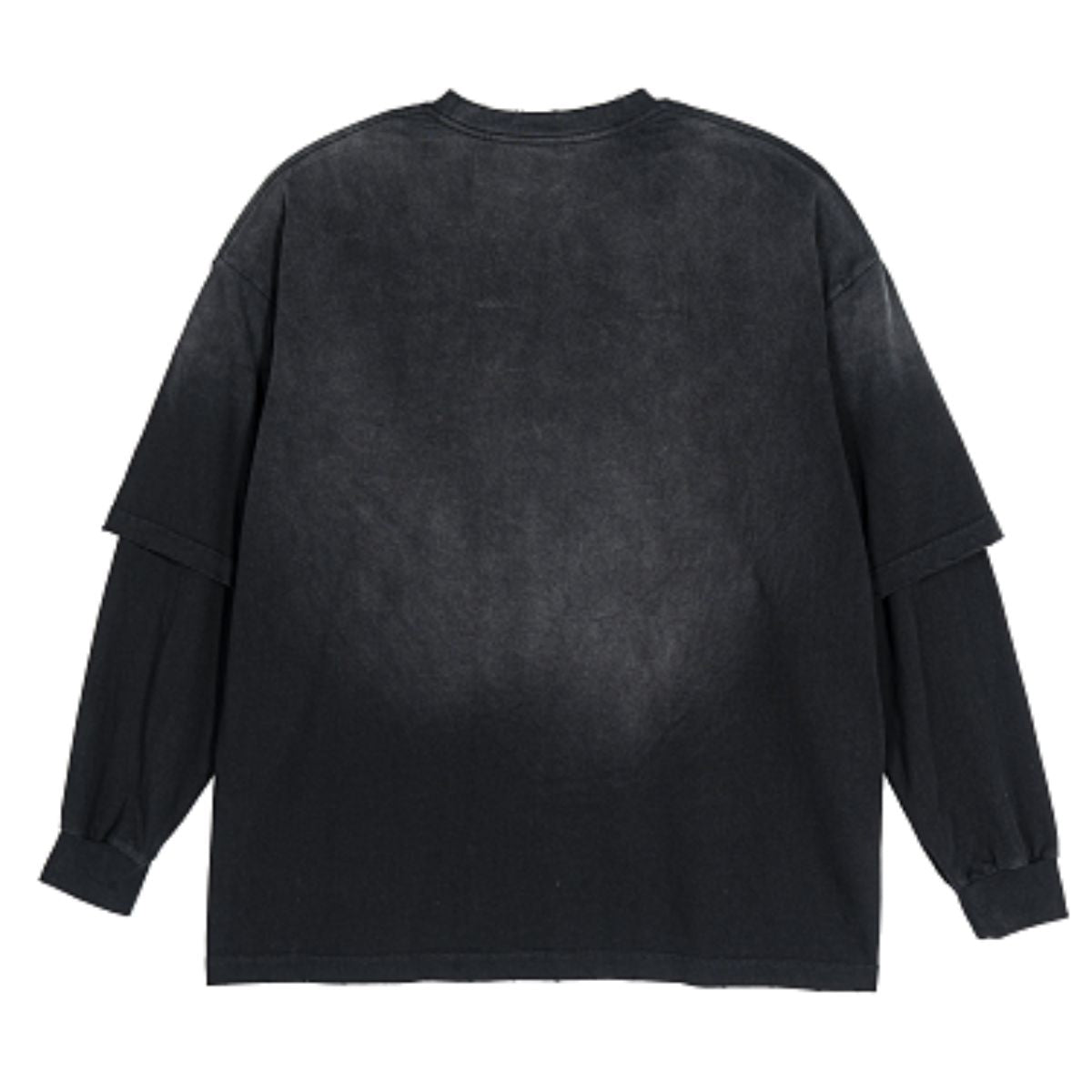 Paint Splatter Frayed Fake Two-Piece Long Sleeve