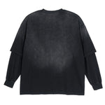 Paint Splatter Frayed Fake Two-Piece Long Sleeve